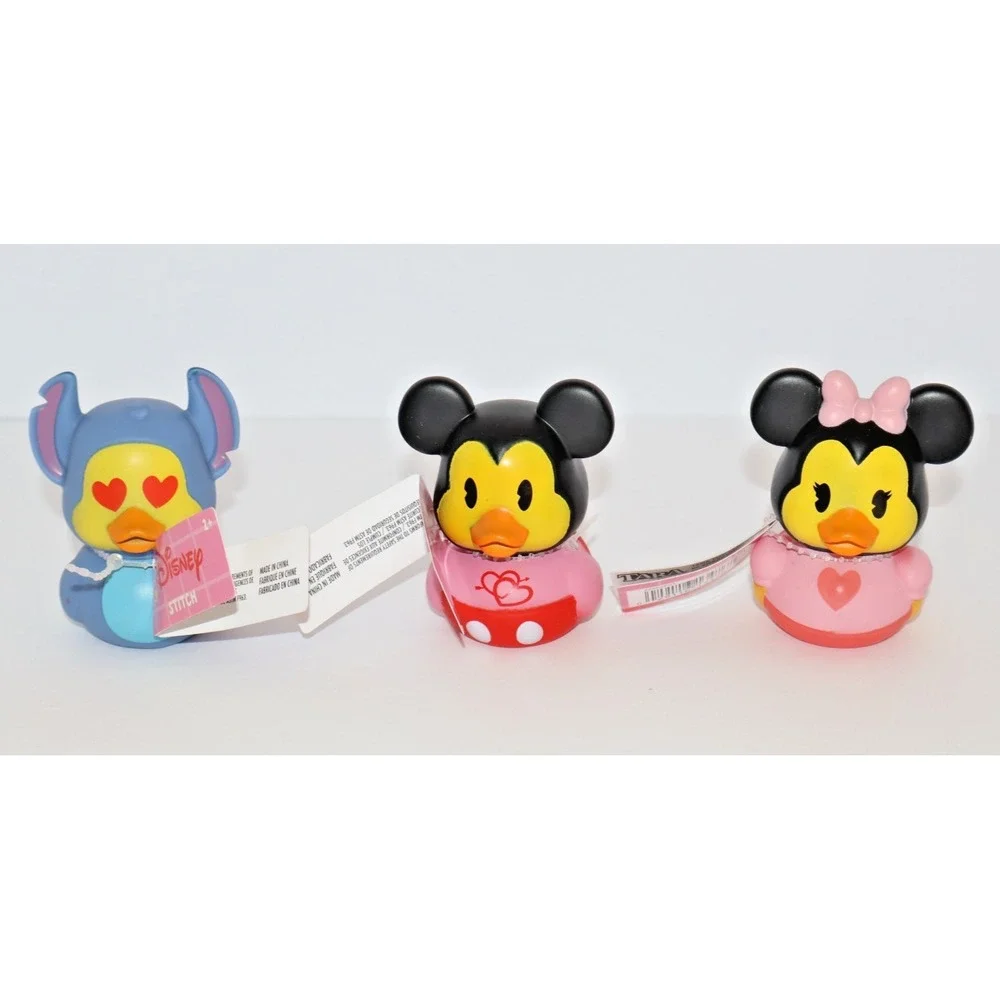 Disney Mickey Minnie Mouse Stitch Valentine's Day Rubber Ducks Cruise Set 3 NEW
